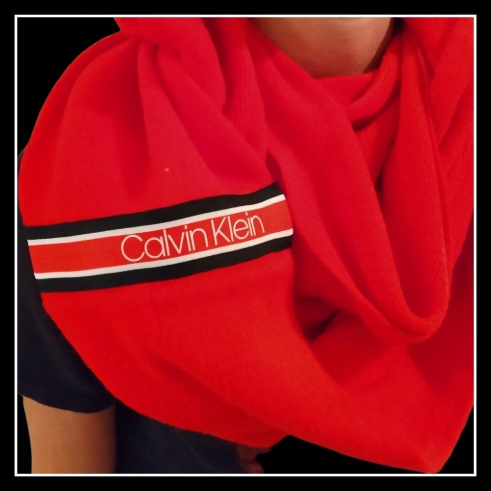 Calvin Klein Red Loop Infinity Scarf